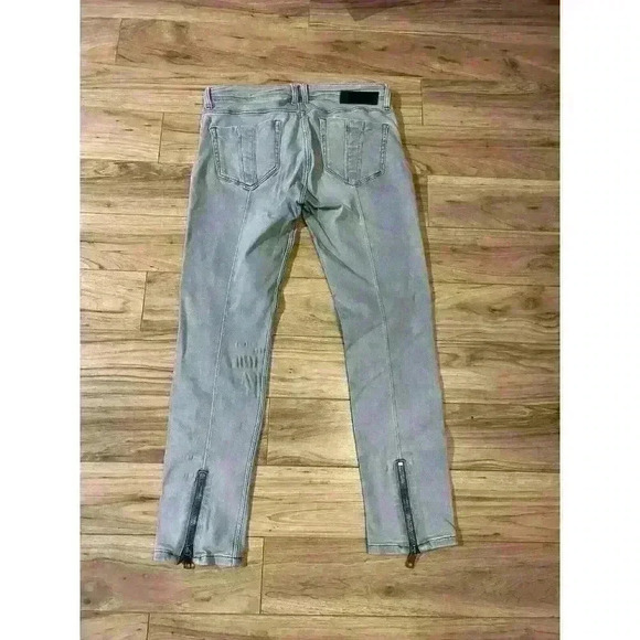 Burberry Brit Skinny Leg Women's Size 31 Gray Light Wash Zip Ankle Skinny Jeans - Picture 4 of 7